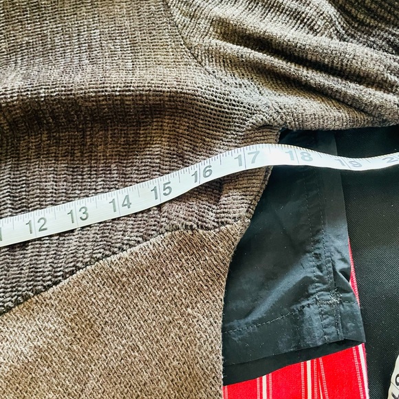 Vintage Knit Neil & David Patchwork Mixed Fabric Brown Midi Dress - Picture 7 of 8